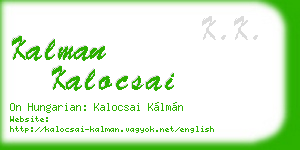 kalman kalocsai business card